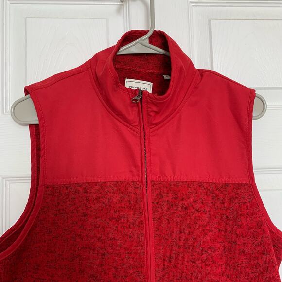 Frank & Oak Red Full Zip Fleece Vest | Outdoor Core Warm Layer Small - Picture 2 of 9